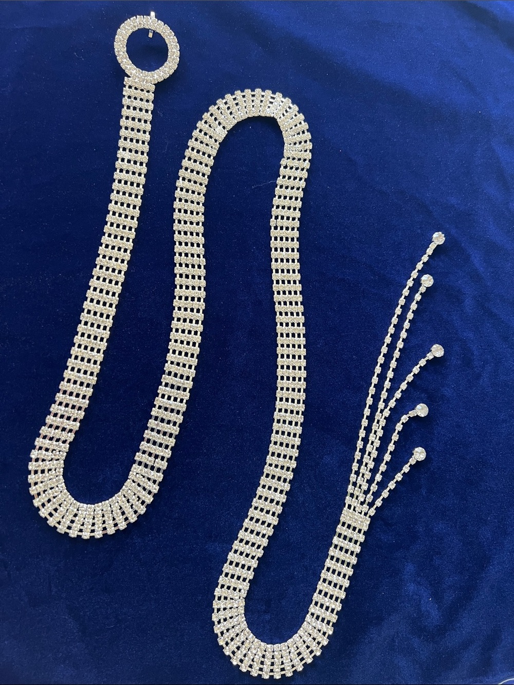 Rhinestone Silver Crystal Waist Chain Belt